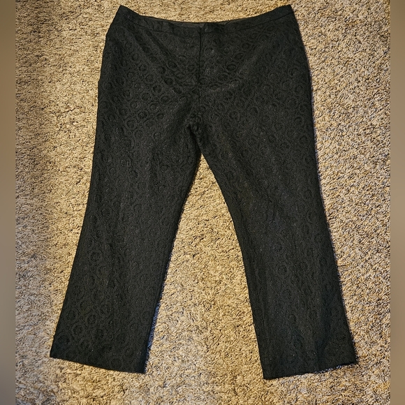 Worthington Pants - Worthington Black Lace Lined Crop Pants Size 12
